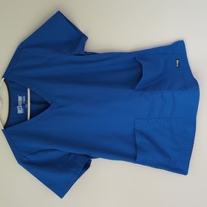 Grey's Anatomy by Barco Professional Wear V Neck SS Scrub Top M Blue